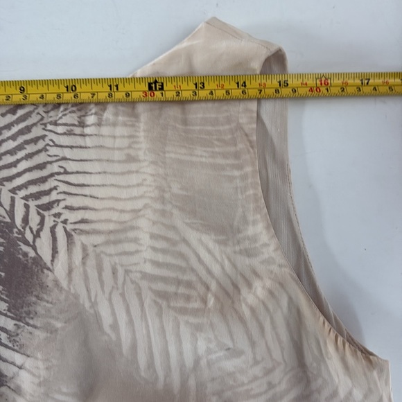 Max Mara sleeveless lined sheath dress cream with black and brown flowers - Picture 14 of 16